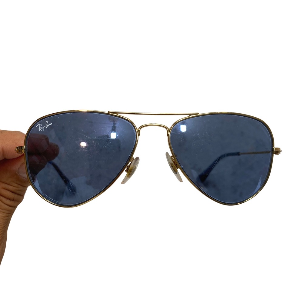 Ray-Ban Sunglasses Junior 50mm Gold Aviator RJ 9506S Blue Lens Scratched